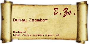Duhay Zsombor névjegykártya